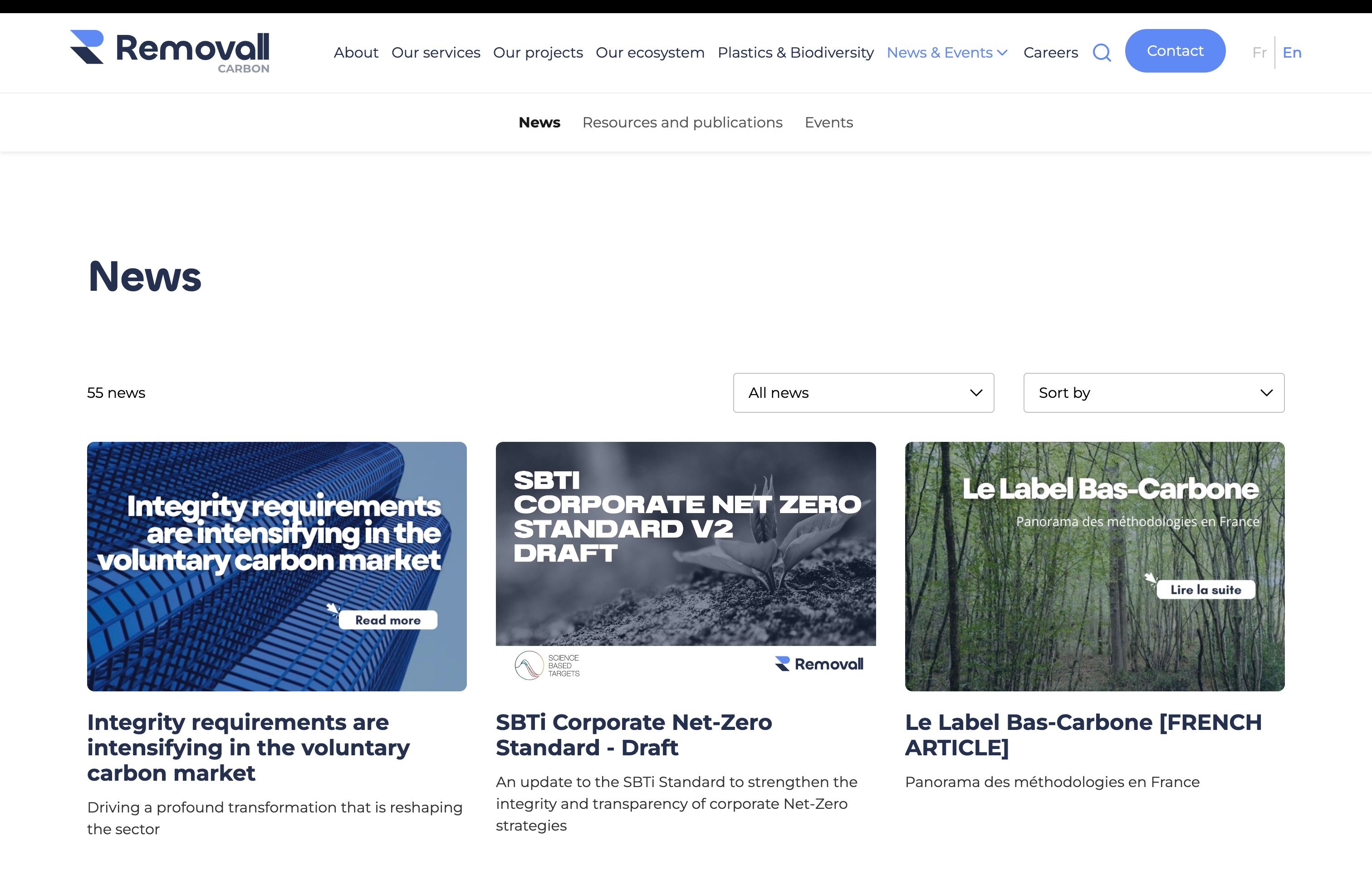 Removall Carbon – Refonte du site web & plateforme de contenu