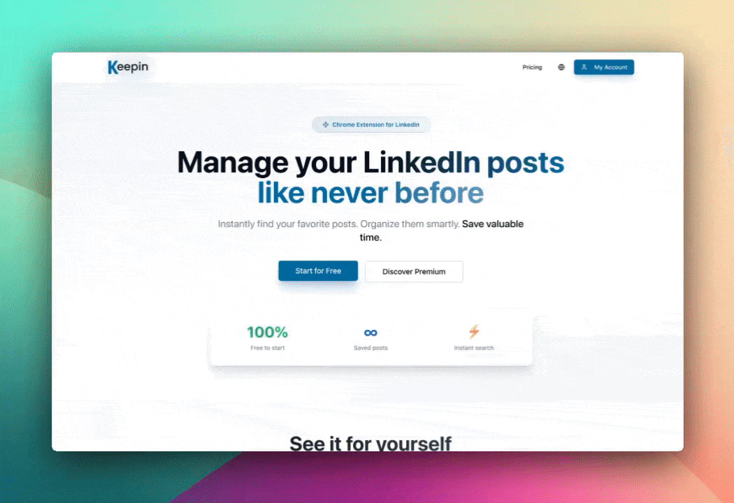 KeepIn – Plateforme de gestion de connaissances LinkedIn
