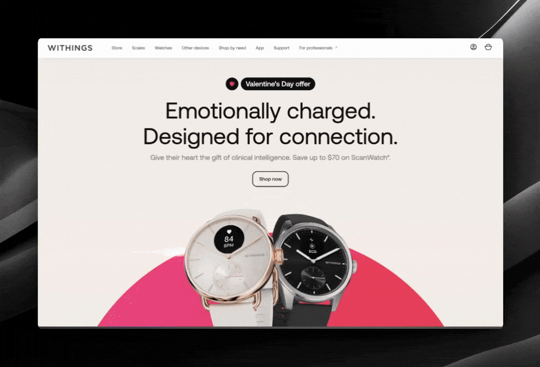 Refonte de la homepage e-commerce Withings
