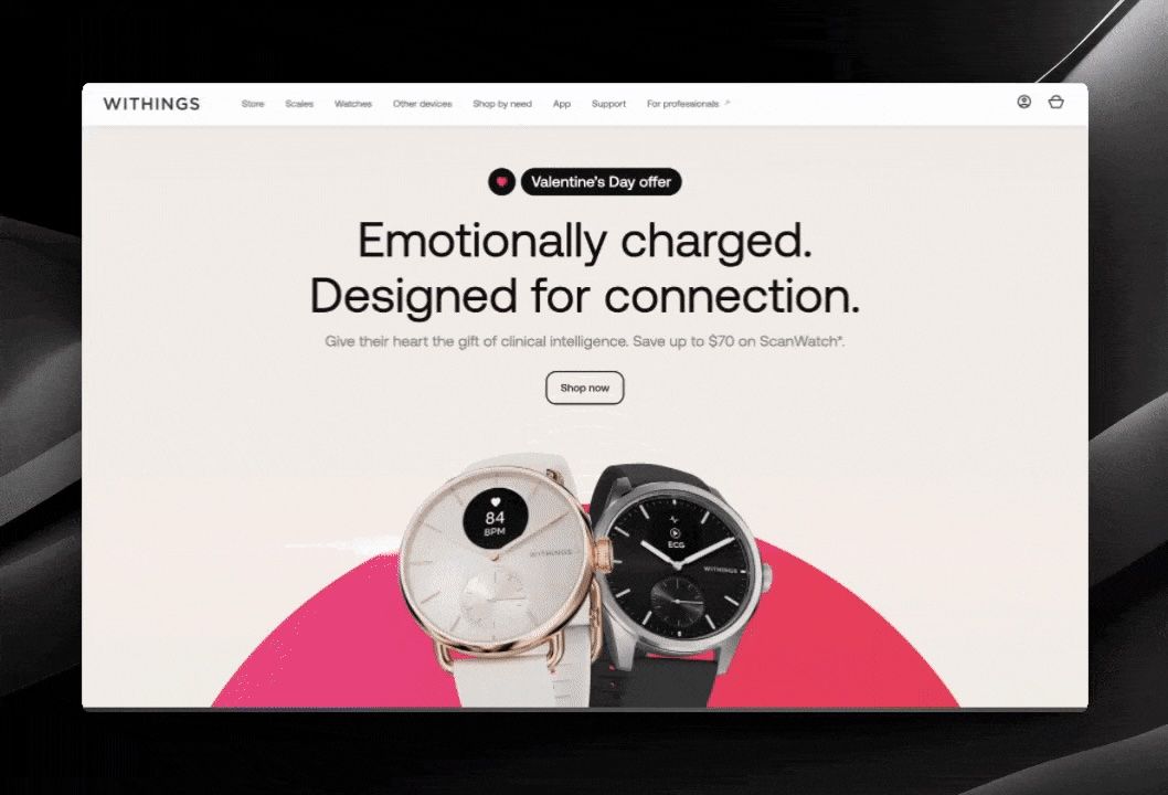 Refonte de la homepage e-commerce Withings
